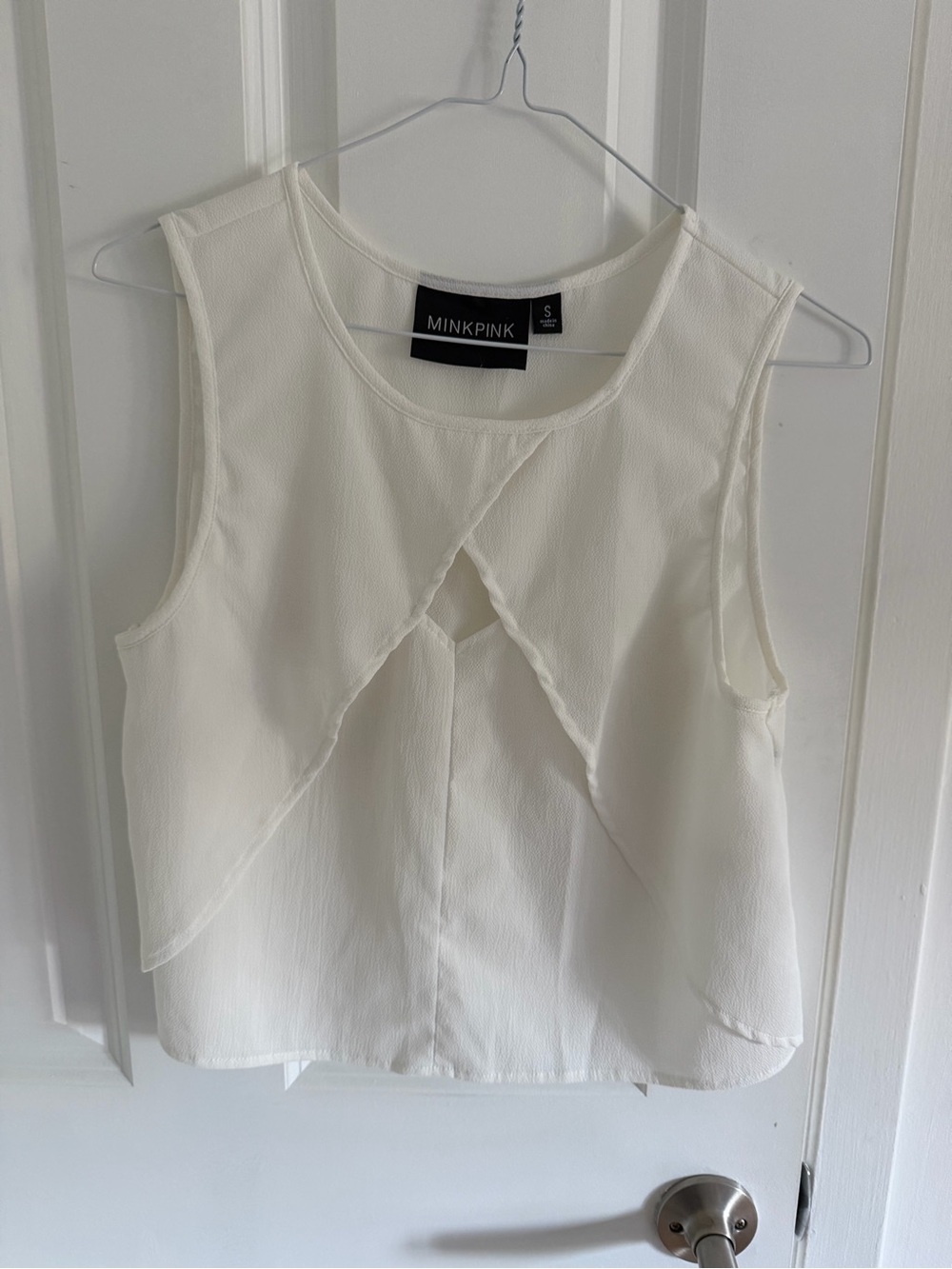 MINKPINK Ivory Sleeveless Overlay Front Camisole